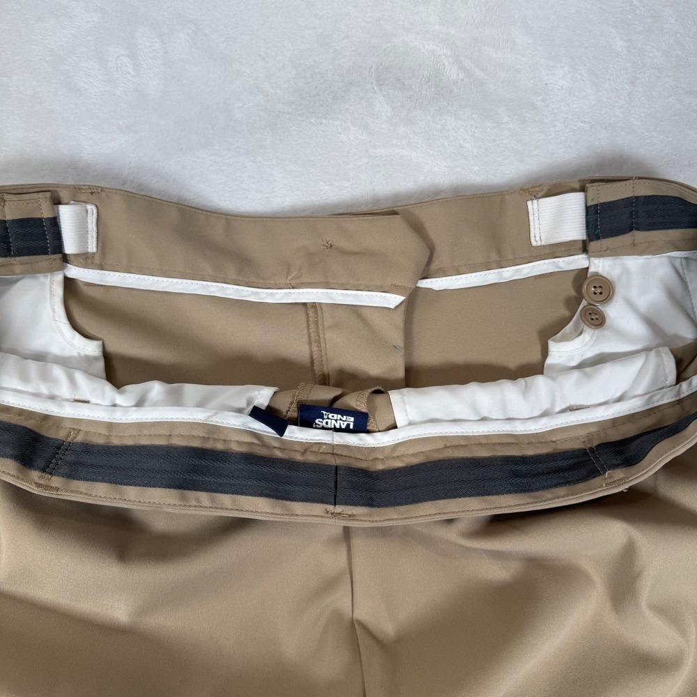 Lands End Dress Pants Womens 18W Tan Khaki Straight Leg Stretch Career 29.5" Ins - Picture 10 of 11